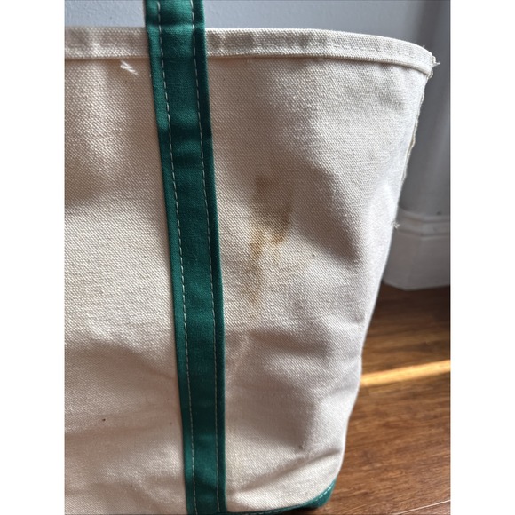 Vtg‎ LL Bean Boat Tote Canvas Crinkle Heritage 80s Made in USA 23 X 12 - Picture 3 of 11